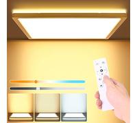 LEZOE Plafonnier LED Dimmable avec Télécommande, 24W LED Plat Luminaire 2400lm, Température de Couleur 3000K-6000K, 2.5cm Ultra Fin Plafonnier Carré 30cm pour Chambre, Salon, Salle de Bain, Cuisine