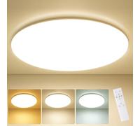 LEZOE Plafonnier LED dimmable avec télécommande, φ45cm, 45W 5000LM 2700K- 6500K, avec fonction mémoire, idéal pour le bureau salon chambre la cuisine ou le bureau à domicile Panneau LED