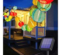Lezonic Guirlande Lumineuse Solaire Extérieur, 8 M/30 LED Lanternes 8 Modes Étanche Éclairage Solaire Pour Jardin, Balcon, Cour, Mariage, Décoration de Fête (Coloré)