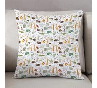 LEZUAHSH Housse de Coussin 30x30 cm,Animal de Bande dessinée, Faune de la Savane Africaine Grunge thème de l'enfance,Housse Coussin Exterieur Coussin Decoratif Canape,pour canapé,Maison,Bureau