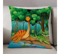 LEZUAHSH Housse de Coussin 30x30 cm,Illustration de Dinosaures Vivant dans la Jungle,Housse Coussin Exterieur Coussin Decoratif Canape,pour canapé,Maison,Bureau