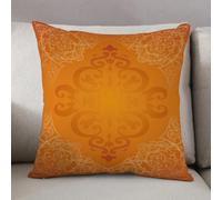 LEZUAHSH Housse de Coussin 40x40 cm,Fond d'ornement Rond Orange coloré,Housse Coussin Exterieur Coussin Decoratif Canape,pour canapé,Maison,Bureau