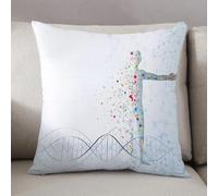 LEZUAHSH Housse de Coussin 50x50 cm,Anatomie Humaine, molécule psychédélique numérique, Corps Issu de l'ADN Humain,Housse Coussin Exterieur Coussin Decoratif Canape,pour canapé,Maison,Bureau