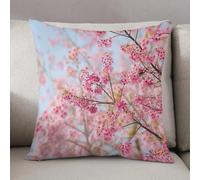 LEZUAHSH Housse de Coussin 50x50 cm,Branches Florales de Fleurs de Cerisier Sakura Japonais, Pleines d'images de bea,Housse Coussin Exterieur Coussin Decoratif Canape,pour canapé,Maison,Bureau