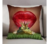 LEZUAHSH Housse de Coussin 50x50 cm,Concept de Love Match et de Recherche du Prince Charmant ou de M. Right, comme d,Housse Coussin Exterieur Coussin Decoratif Canape,pour canapé,Maison,Bureau