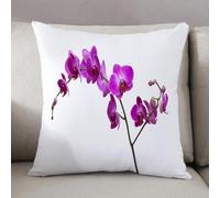 LEZUAHSH Housse de Coussin 50x50 cm,Décor Magenta, orchidées Sauvages, pétales, Fleurs, Branches, Flux Romantique,Housse Coussin Exterieur Coussin Decoratif Canape,pour canapé,Maison,Bureau