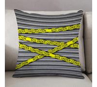 LEZUAHSH Housse de Coussin 50x50 cm,Décoration de Police, enquête sur Les scènes de Crime, ne Pas Passer, Citations,Housse Coussin Exterieur Coussin Decoratif Canape,pour canapé,Maison,Bureau