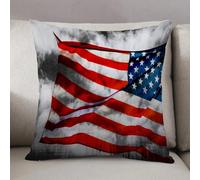 LEZUAHSH Housse de Coussin 50x50 cm,Drapeau des États-Unis à côté d'un Ciel Gris. Ciel Sombre avec des Nuages comme,Housse Coussin Exterieur Coussin Decoratif Canape,pour canapé,Maison,Bureau