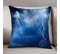 LEZUAHSH Housse de Coussin 50x50 cm,Éclairs dans Un Ciel Nuageux et Sombre Pendant Un Orage,Housse Coussin Exterieur Coussin Decoratif Canape,pour canapé,Maison,Bureau