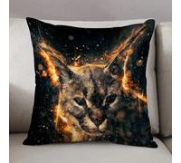 LEZUAHSH Housse de Coussin 50x50 cm,Illustration de Lynx,Housse Coussin Exterieur Coussin Decoratif Canape,pour canapé,Maison,Bureau