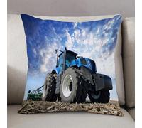 LEZUAHSH Housse de Coussin 50x50 cm,Les Roues du Tracteur sur l'immense Champ Un Agriculteur Qui Conduit Un Tracteur,Housse Coussin Exterieur Coussin Decoratif Canape,pour canapé,Maison,Bureau