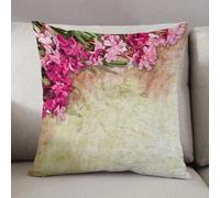 LEZUAHSH Housse de Coussin 50x50 cm,Marron, thème Nature Baroque, Lignes Verticales audacieuses, Jardin délavé vinta,Housse Coussin Exterieur Coussin Decoratif Canape,pour canapé,Maison,Bureau