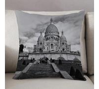LEZUAHSH Housse de Coussin 50x50 cm,Monument Attraction Basilique du Sacré-Cœur Montmartre Paris France Cathédrale É,Housse Coussin Exterieur Coussin Decoratif Canape,pour canapé,Maison,Bureau