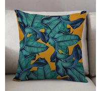 LEZUAHSH Housse de Coussin 50x50 cm,Motif de Feuilles botaniques aquarelles peintes à la Main, Ornement de Motif tro,Housse Coussin Exterieur Coussin Decoratif Canape,pour canapé,Maison,Bureau