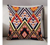 LEZUAHSH Housse de Coussin 50x50 cm,Motif géométrique Ethnique Ikat.,Housse Coussin Exterieur Coussin Decoratif Canape,pour canapé,Maison,Bureau