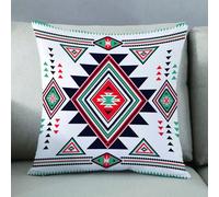 LEZUAHSH Housse de Coussin 50x50 cm,Navajo Aztèque Triangle Bleu Amérindien Géométrique Coloré Grand Motif,Housse Coussin Exterieur Coussin Decoratif Canape,pour canapé,Maison,Bureau