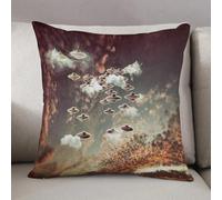 LEZUAHSH Housse de Coussin 50x50 cm,Objets Volants dans Un Ciel Nuageux OVNIs Extraterrestres Thème de Science-ficti,Housse Coussin Exterieur Coussin Decoratif Canape,pour canapé,Maison,Bureau