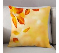LEZUAHSH Housse de Coussin 50x50 cm,Orange brûlé, Feuilles d'érable d'automne, Ombre sur l'eau avec mystère,Housse Coussin Exterieur Coussin Decoratif Canape,pour canapé,Maison,Bureau