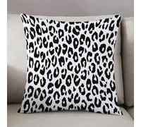 LEZUAHSH Housse de Coussin 50x50 cm,Panthère Léopard Grain Noir et Blanc Huile,Housse Coussin Exterieur Coussin Decoratif Canape,pour canapé,Maison,Bureau