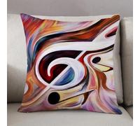 LEZUAHSH Housse de Coussin 50x50 cm,Série Inner Melody. Design sé de Formes Musicales colorées comme métaphore sur l,Housse Coussin Exterieur Coussin Decoratif Canape,pour canapé,Maison,Bureau