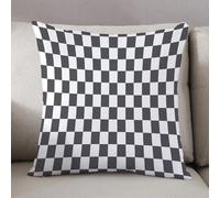 LEZUAHSH Housse de Coussin 50x50 cm,sition Monochrome avec échiquier Classique, inspirée du,Housse Coussin Exterieur Coussin Decoratif Canape,pour canapé,Maison,Bureau