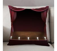 LEZUAHSH Housse de Coussin 50x50 cm,Théâtre Musical, Théâtre Classique Antique Arts musicaux, Maroon Brown White,Housse Coussin Exterieur Coussin Decoratif Canape,pour canapé,Maison,Bureau
