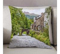 LEZUAHSH Housse de Coussin 50x50 cm,Ville du Parc National de Snowdonia au Pays de Galles, Royaume-Uni,Housse Coussin Exterieur Coussin Decoratif Canape,pour canapé,Maison,Bureau