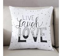 LEZUAHSH Housse de Coussin 50x50 cm,Vivre Rire Aimer décor, Citation Typographie dessinée à la Main Position de conc,Housse Coussin Exterieur Coussin Decoratif Canape,pour canapé,Maison,Bureau