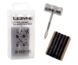 LEZYNE Classic Tubeless Bicycle Tire Repair Kit, T-Handle with Combined Reamer, 5 Tire Plugs, Compact Bike Tire Repair Kit