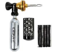 LEZYNE Gonfleur de CO2 sans chambre à air, distributeur de CO2 2 en 1 et kit de réparation de pneu, gonfle et scelle les pneus, comprend des bandes de bouchon