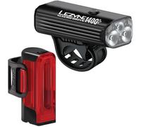 Lezyne Macro Drive 1400+ / Strip Drive Pro 400+ Light Set Argenté 1400 / 400 Lumens Black