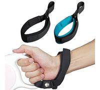LFCXHTY Lot de 2 Sangles de Poignet réglables Mains Libres en Tissu Doux et Confortable pour Laisse rétractable (Noir et Bleu)