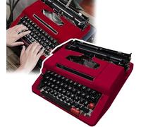 lfdhcn Machine à écrire manuelle classique (rouge), machine à écrire créative antique, aspect vintage, idéale pour les lettres, l'écriture créative, les travaux manuels, l'écriture libre