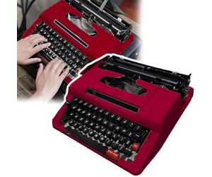 lfdhcn Machine à écrire manuelle classique (rouge), machine à écrire créative antique, aspect vintage, idéale pour les lettres, l'écriture créative, les travaux manuels, l'écriture libre