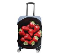 LFDSEPYM Housse de bagage de voyage élastique lavable avec fermeture éclair anti-rayures pour valise de 48,3 cm à 81,3 cm, fraise, M