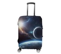 LFDSEPYM Housse de bagage de voyage élastique lavable avec fermeture éclair anti-rayures pour valise de 48,3 cm à 81,3 cm, Planète, M
