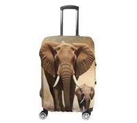 LFDSEPYM Housse de bagage de voyage élastique lavable avec fermeture éclair - Anti-rayures - Protection de valise amusante pour valise de 48,3 à 81,3 cm, éléphants, M