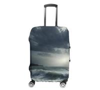 LFDSEPYM Housse de bagage de voyage élastique lavable avec fermeture éclair anti-rayures, protection de valise amusante pour valise de 48,3 à 81,3 cm, Stormy Sea, M