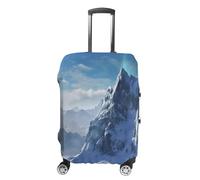 LFDSEPYM Housse de bagage de voyage élastique lavable avec fermeture éclair anti-rayures, protection de valise amusante pour valise de 48,3 à 81,3 cm, Snow Mountain., M