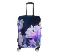 LFDSEPYM Housse de bagage de voyage élastique lavable avec fermeture éclair Campanula Papillons Anti-rayures Housse de bagage amusante pour valise de 48,3 cm à 81,3 cm, Papillons Campanula, M