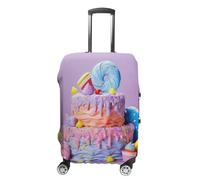 LFDSEPYM Housse de bagage de voyage élastique lavable avec fermeture éclair colorée anti-rayures pour valise de 48,3 à 81,3 cm, Gâteau coloré, M