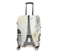 LFDSEPYM Housse de bagage de voyage élastique lavable avec fermeture éclair de voyage Paris anti-rayures housse de bagage amusante pour valise de 48,3 cm à 81,3 cm, Voyage Paris, M