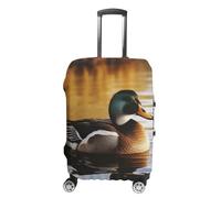 LFDSEPYM Housse de bagage de voyage élastique lavable avec fermeture éclair Duck by The Lake anti-rayures pour valise de 48,3 cm à 81,3 cm, Canard au bord du lac, L