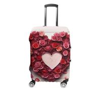 LFDSEPYM Housse de bagage de voyage élastique lavable avec fermeture éclair en forme de cœur rose anti-rayures pour valise de 48,3 à 81,3 cm, Cœur rose Love, M