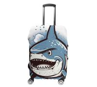 LFDSEPYM Housse de bagage de voyage élastique lavable avec fermeture éclair et images de requin bleu anti-rayures pour valise de 48,3 à 81,3 cm, Photos de requin bleu, S