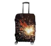 LFDSEPYM Housse de bagage de voyage élastique lavable avec fermeture éclair explosion feu d'artifice anti-rayures housse de bagage amusante pour valise de 48,3 cm à 81,3 cm, Feu d'artifice