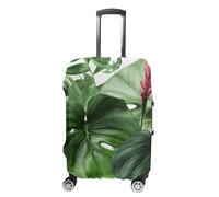 LFDSEPYM Housse de bagage de voyage élastique lavable avec fermeture éclair feuilles tropicales anti-rayures housse de bagage amusante pour valise de 48,3 cm à 81,3 cm, Feuilles tropicales., M