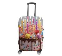 LFDSEPYM Housse de bagage de voyage élastique lavable avec fermeture éclair Happy Birthday Belle protection anti-rayures pour valise de 48,3 cm à 81,3 cm, Happy Birthday Beautiful, M