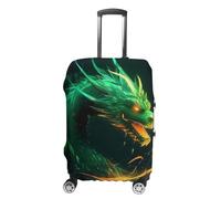 LFDSEPYM Housse de bagage de voyage élastique lavable avec fermeture éclair motif dragon chinois anti-rayures pour valise de 48,3 à 81,3 cm, Motif dragon, M