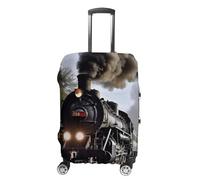 LFDSEPYM Housse de bagage de voyage élastique lavable avec fermeture éclair Train à vapeur anti-rayures Housse de protection pour valise 48,3 cm à 81,3 cm, Train à vapeur., M